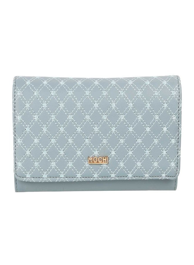 Mochi Womens Synthetic Light Blue Bifold (One Size) - Image 1